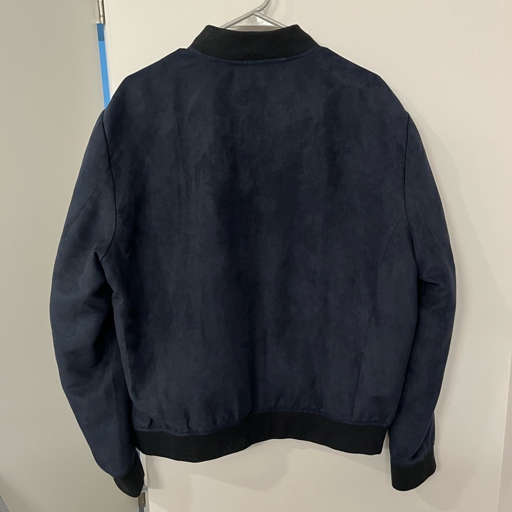 Suede navy blue bomber jacket